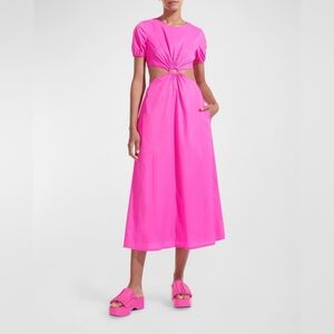 Staud Calypso maxi dress with cut outs, size XS, pink, new no tags